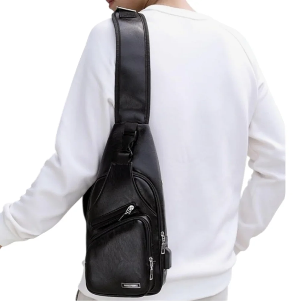 Men's Multi-layer Large Capacity Chest Bag‎ Casual Multi-layer Crossbody Bag